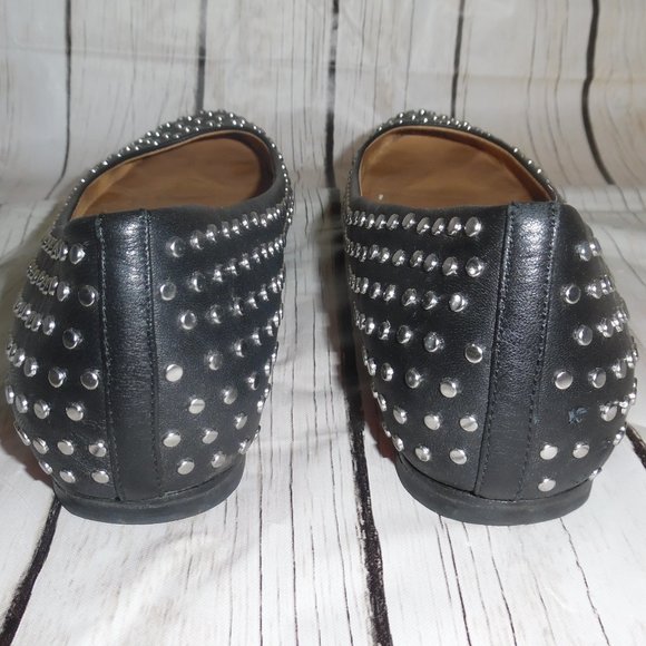Michael Kors RARE Studded Black Leather Flats Shoe - Picture 4 of 11